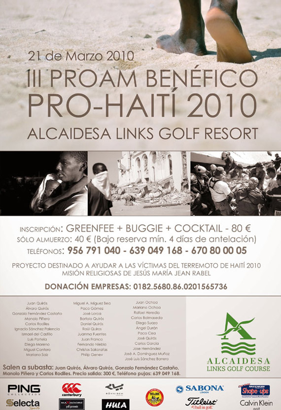 Cartel del Pro-Am benéfico por Haití en Alcaidesa Golf