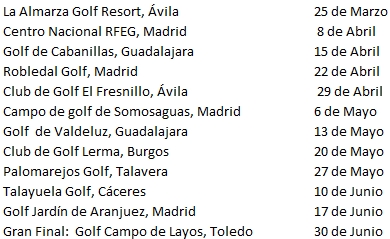 Calendario Primavera Golf-Tour