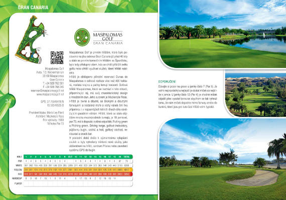 Muestra de una de las páginas de la edición checa de la Tosal Golf Guide