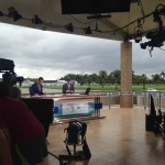 El set de televisión en el Cadillac Championship